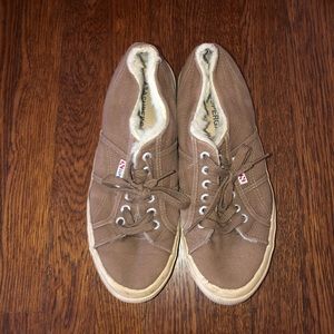 Superga fur lined sneakers